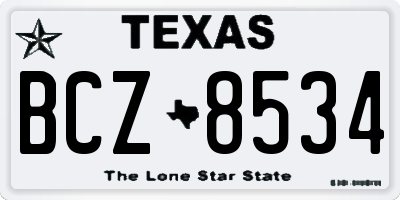 TX license plate BCZ8534