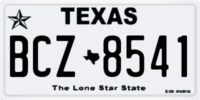 TX license plate BCZ8541