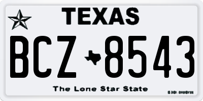 TX license plate BCZ8543