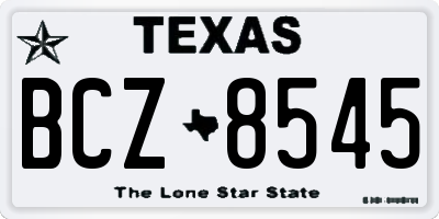 TX license plate BCZ8545