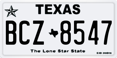TX license plate BCZ8547