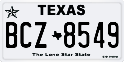 TX license plate BCZ8549