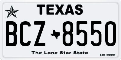 TX license plate BCZ8550