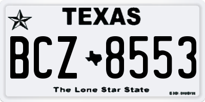 TX license plate BCZ8553