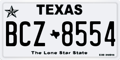 TX license plate BCZ8554