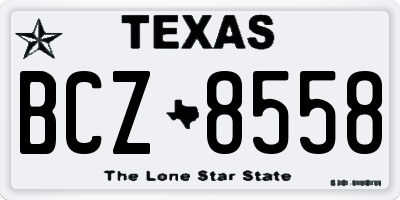 TX license plate BCZ8558