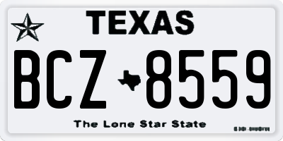 TX license plate BCZ8559