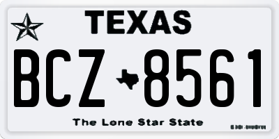 TX license plate BCZ8561