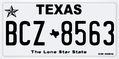 TX license plate BCZ8563