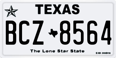 TX license plate BCZ8564