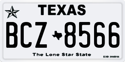 TX license plate BCZ8566