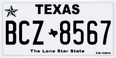 TX license plate BCZ8567