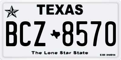 TX license plate BCZ8570