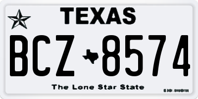TX license plate BCZ8574