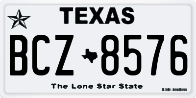TX license plate BCZ8576