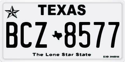 TX license plate BCZ8577