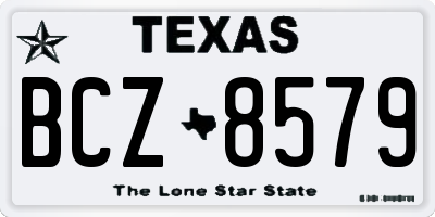 TX license plate BCZ8579