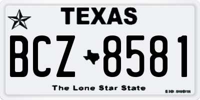TX license plate BCZ8581
