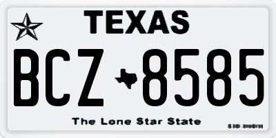 TX license plate BCZ8585