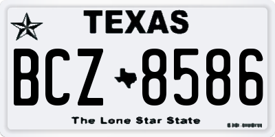 TX license plate BCZ8586