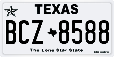 TX license plate BCZ8588