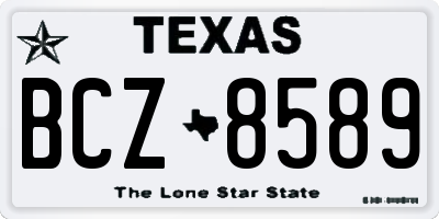 TX license plate BCZ8589