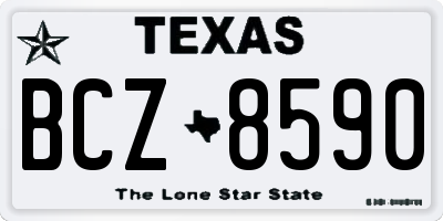 TX license plate BCZ8590