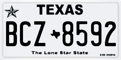 TX license plate BCZ8592