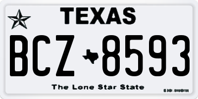 TX license plate BCZ8593
