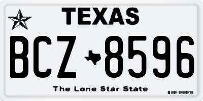 TX license plate BCZ8596