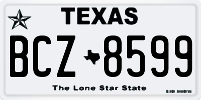 TX license plate BCZ8599