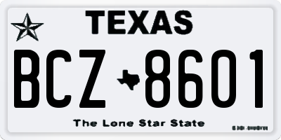 TX license plate BCZ8601