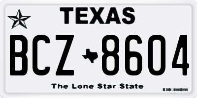 TX license plate BCZ8604