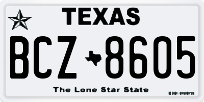 TX license plate BCZ8605