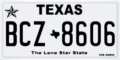 TX license plate BCZ8606