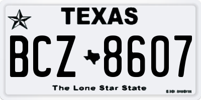 TX license plate BCZ8607