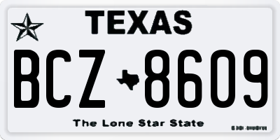 TX license plate BCZ8609