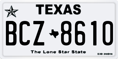 TX license plate BCZ8610