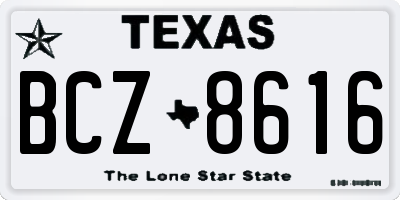 TX license plate BCZ8616