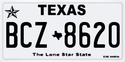 TX license plate BCZ8620
