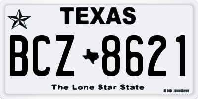 TX license plate BCZ8621