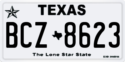 TX license plate BCZ8623