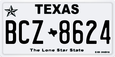 TX license plate BCZ8624