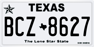 TX license plate BCZ8627