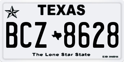 TX license plate BCZ8628