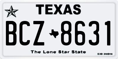 TX license plate BCZ8631