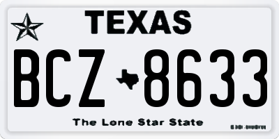 TX license plate BCZ8633