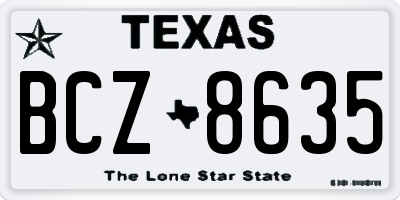 TX license plate BCZ8635