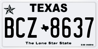 TX license plate BCZ8637