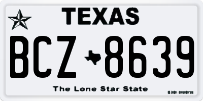 TX license plate BCZ8639
